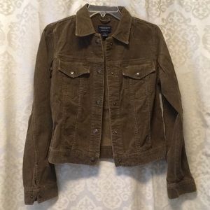 AEO brown corduroy trucker "jeans" jacket